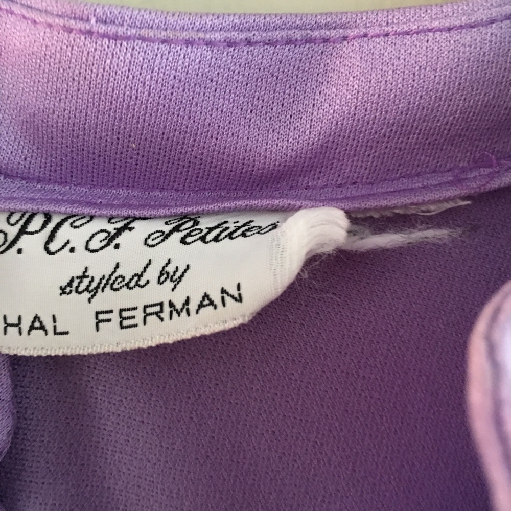 Vtg 70’s P.C.F Hal Ferman Long Sleeve Blouson Purple Maxi Dress - Picture 5 of 6